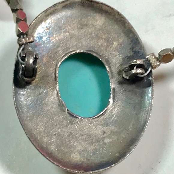Vintage Turquoise Cameo Necklace - Picture 6 of 11